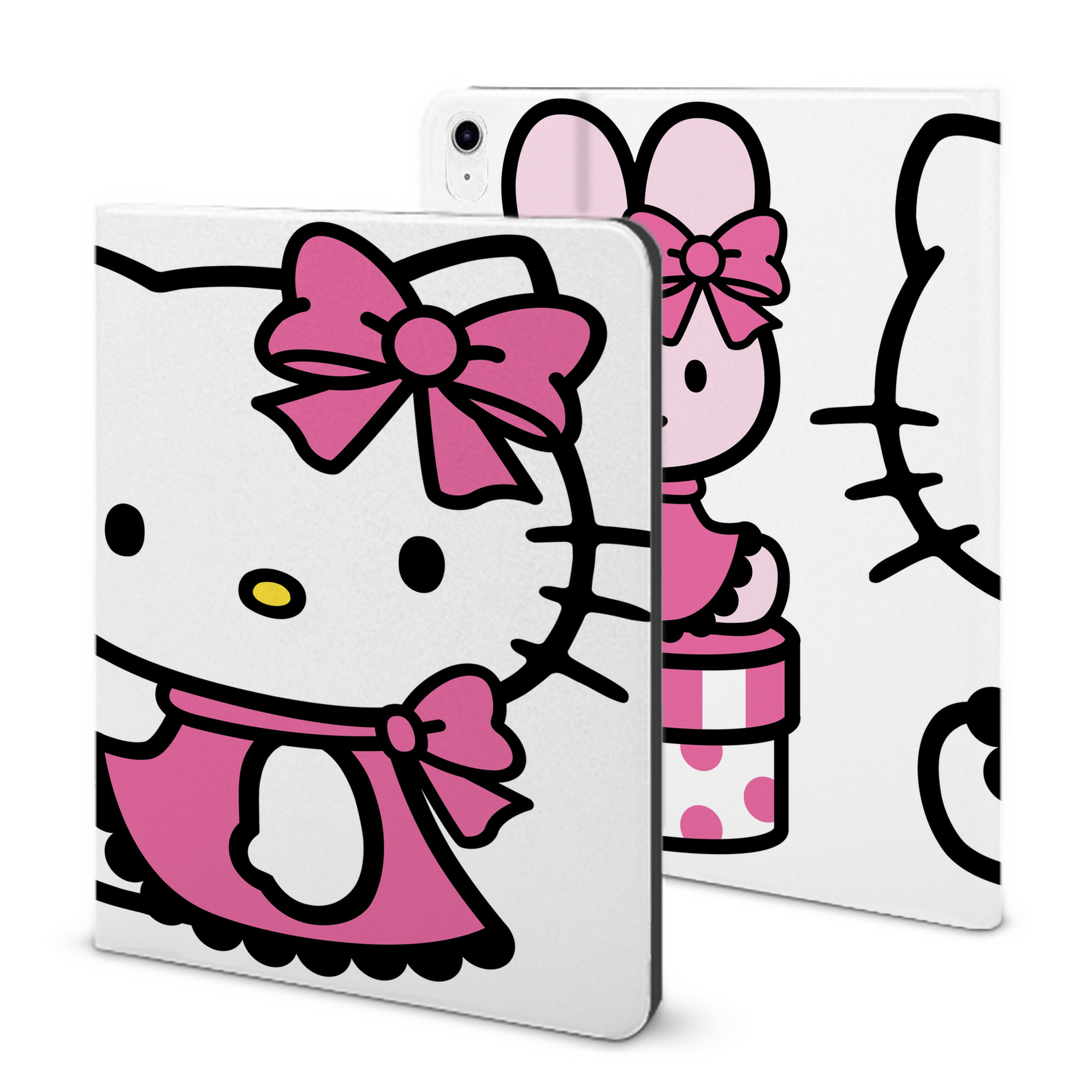 （画像用） Hello Kitty ハローキティ IPad ケース ブック型 PUレザー TPU 耐衝撃 軽量 薄型 ペン収納なし 全面保護 IPad 各モデル対応